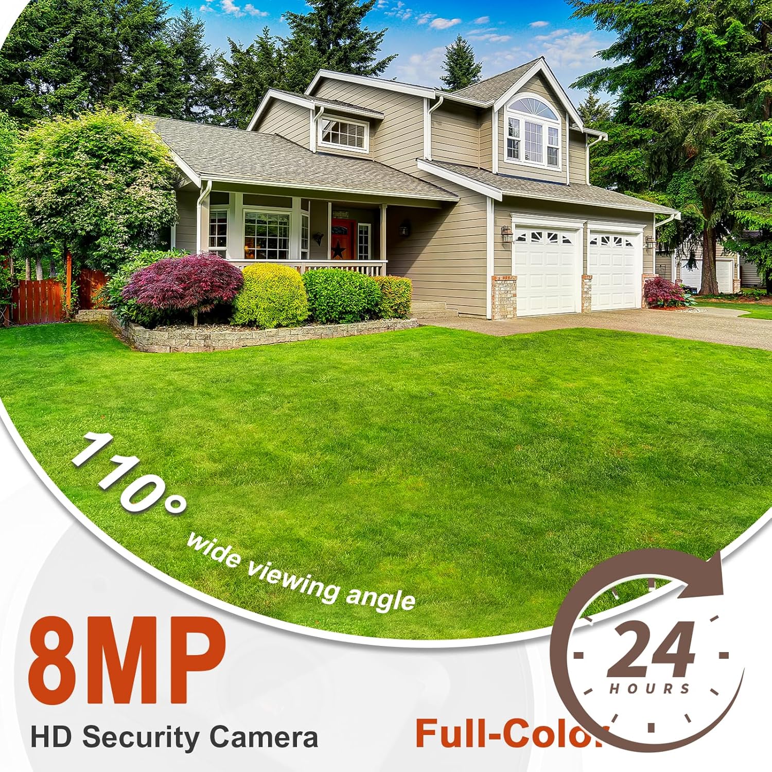 MWRCTV 4K Security PoE Camera,8MP Smart Dual Lights Turret IP Dome Camera Outdoor Indoor,2.8mm Wide Angle Lens,AI Human Detection,Color Night Vision,2 Way Audio with MicroSD Card Slot,Metal Case,IP67