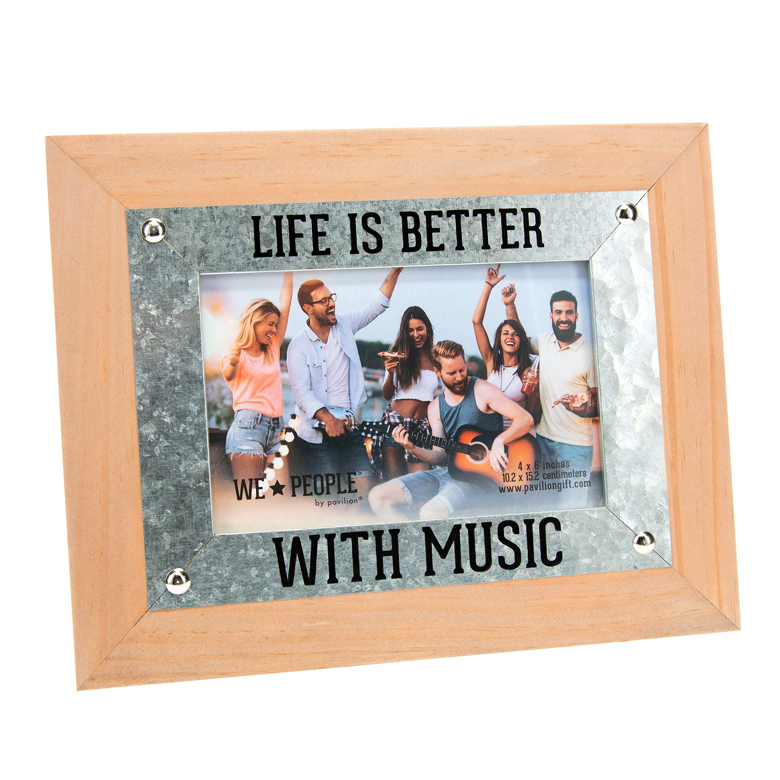 Pavilion Gift Company 67724 Life is Better Music People 4 x 6 MDF Şövale Arka Duvara Asılan Resim Çerçevesi, Kahverengi