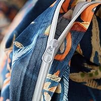 Vista 5 de SUSYBAO Juego de funda de edredón botánica colorida tamaño King, 100% algodón egipcio, 3 piezas, 1 funda de edredón con estampado de hojas