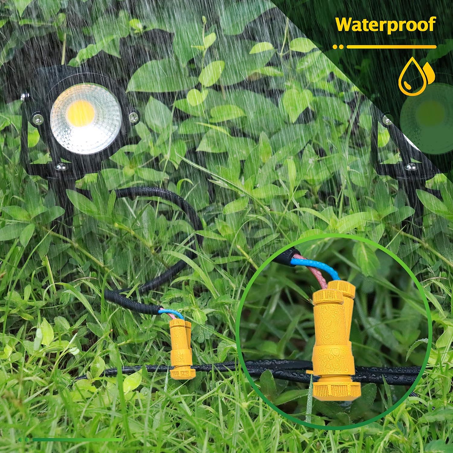 JACKYLED Low Voltage Landscape Lighting Cable Connectors 8-Pack, Waterproof Fastlock 12-16 Gauge Landscaping Wire Connectors for Outdoor Path Lights Garden Spotlights (Yellow)