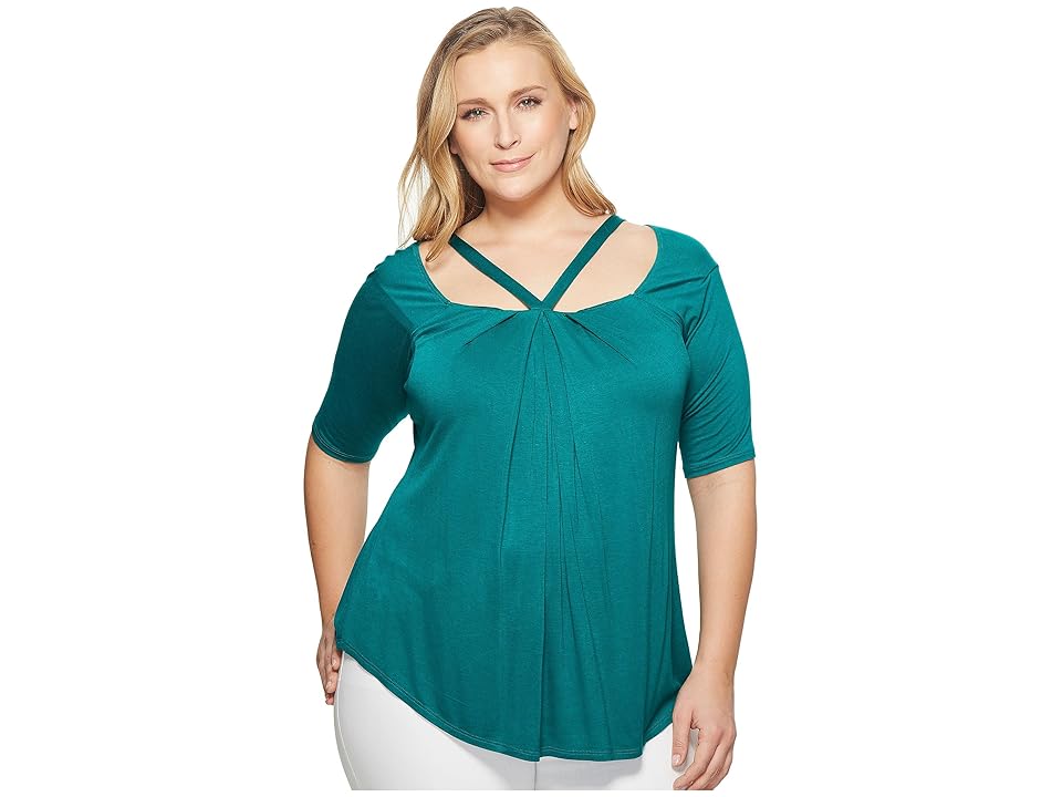 

Kiyonna Destination Daydream Top (Emerald Bay) Women's Blouse