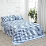 Bed Sheet Set 4 Piece -Full Size-Soft Durable Microfiber Bedding Sheet Set,Deep Pocket,Stain,Fade & Wrinkle Resistant Green and White Pinstripe (Stripe Grass Green)
