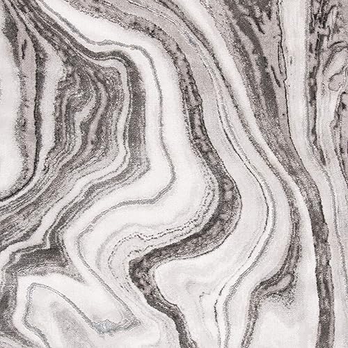 Miniatura 7 de SAFAVIEH Craft Collection - Alfombra de área de 8 x 10 pies, gris y plata, diseño abstracto moderno, no desprende pelusa y de fácil cuidado, ideal