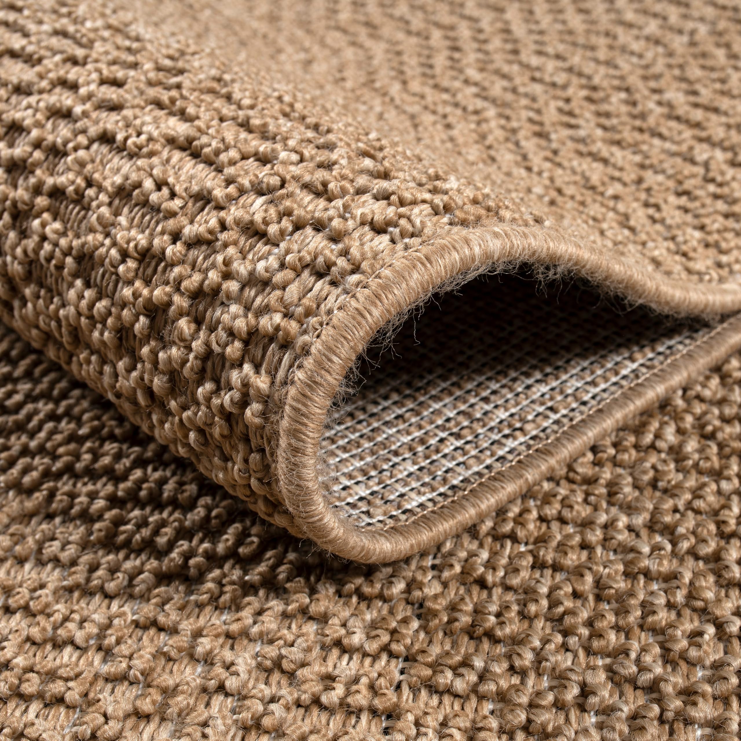 Paco Home Tappeto Esterno ed Interno Effetto Juta Naturale - Robusto, Impermeabile - per Balcone, Cucina, Corridoio, Terrazza - Tinta Unita Toni Naturali, Dimensione:160x220 cm