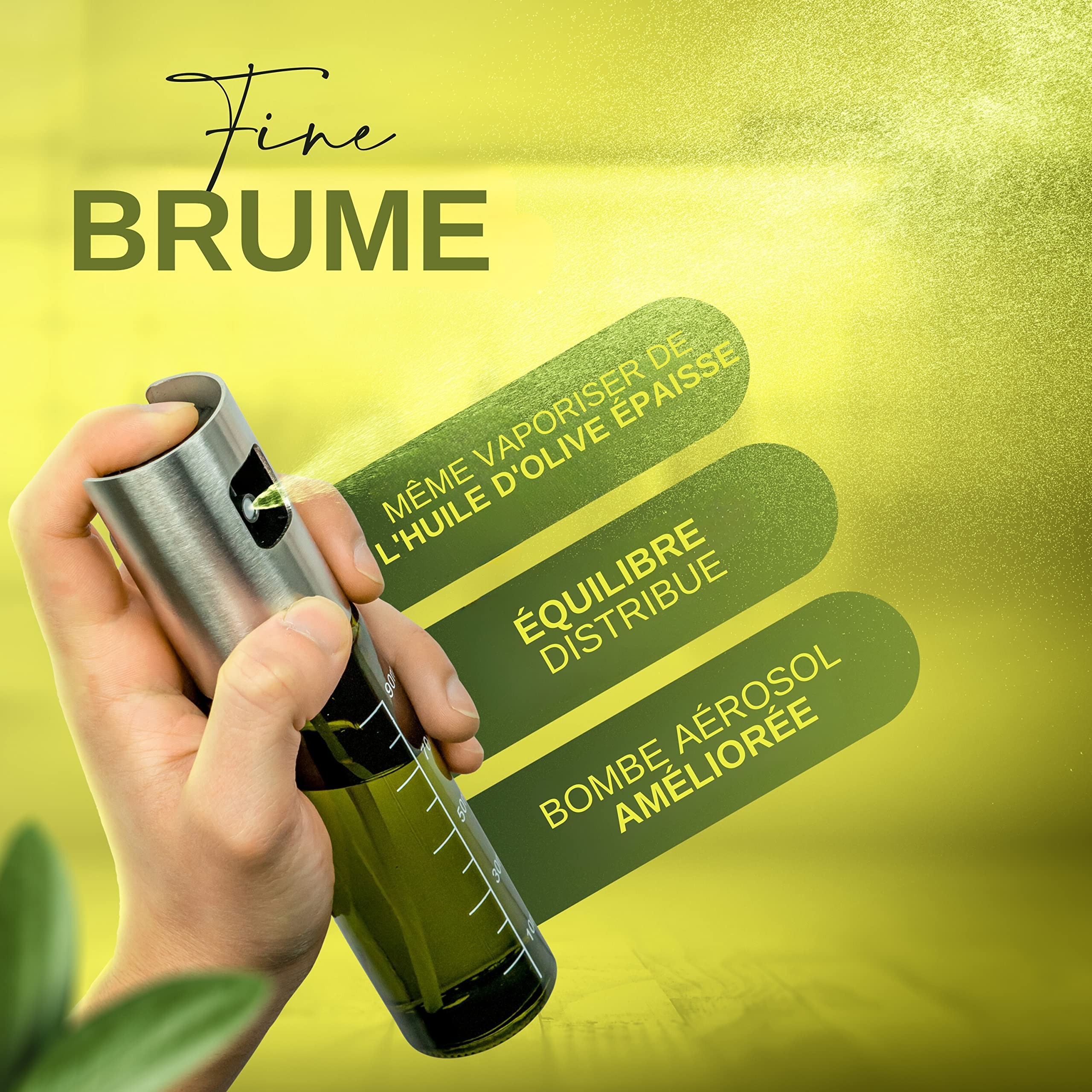 Vaporisateur d'huile d'olive - Vinaigre - Vaporisateur de cuisine - Vaisselle