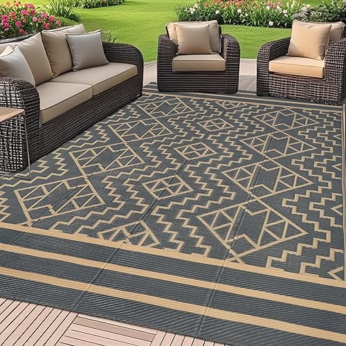 Miniatura 165 de SAND MINE Alfombras reversibles, alfombra de paja de plástico, alfombra de área moderna, alfombra de pavimento grande y alfombra para exteriores