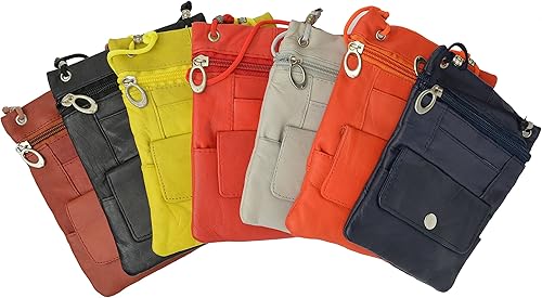 Elegante mirada cruzada cuerpo bolsa cuero hombro monedero con cremallera bolsillo