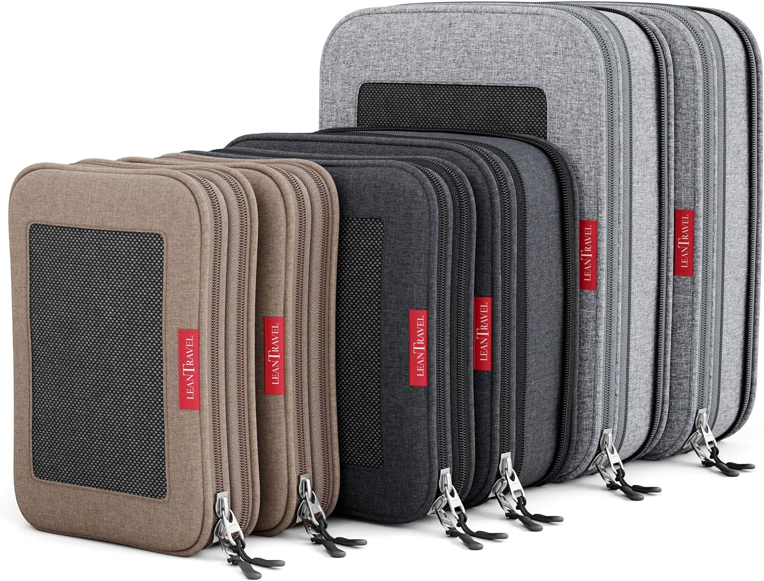 LeanTravel Compression Packing Cubes for Travel Organizers