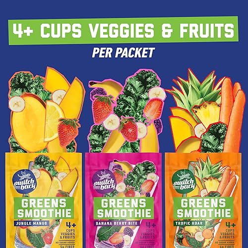 Miniatura 5 de Switchback Verduras en polvo, mezcla de batidos sin gluten para agua, jugo o leche, bebida verde para impulso de energía, vegano, a base de plantas,