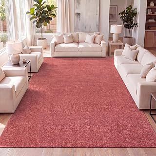 JONATHAN Y Haze Solid Low-Pile Red Indoor Area Rug 3x5, Coastal,Bohemian,Minimalist,Classic, Easy-Cleaning for Living Room,Bedroom,Kitchen,Pet Friendly,Non-Shedding (SEU100E-3)