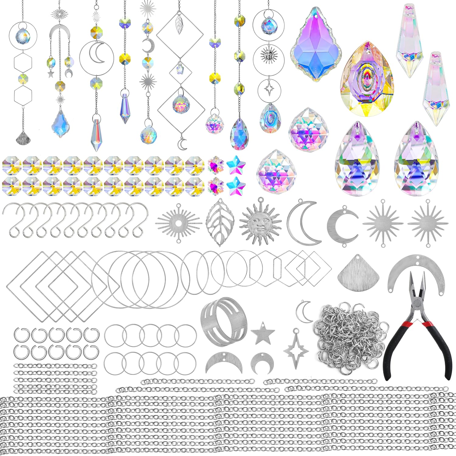 LOULIQIGIFT DIY Sun Catcher Making Craft Kits for Adults Hanging Crystals