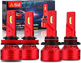 Alla Lighting 9005 H11 LED Bulbs Combo High/Low Beam Headlight Bulbs 6000K Xenon White Replacement HB3 H11 Upgrade, 12000 Lumens Xtreme Vision