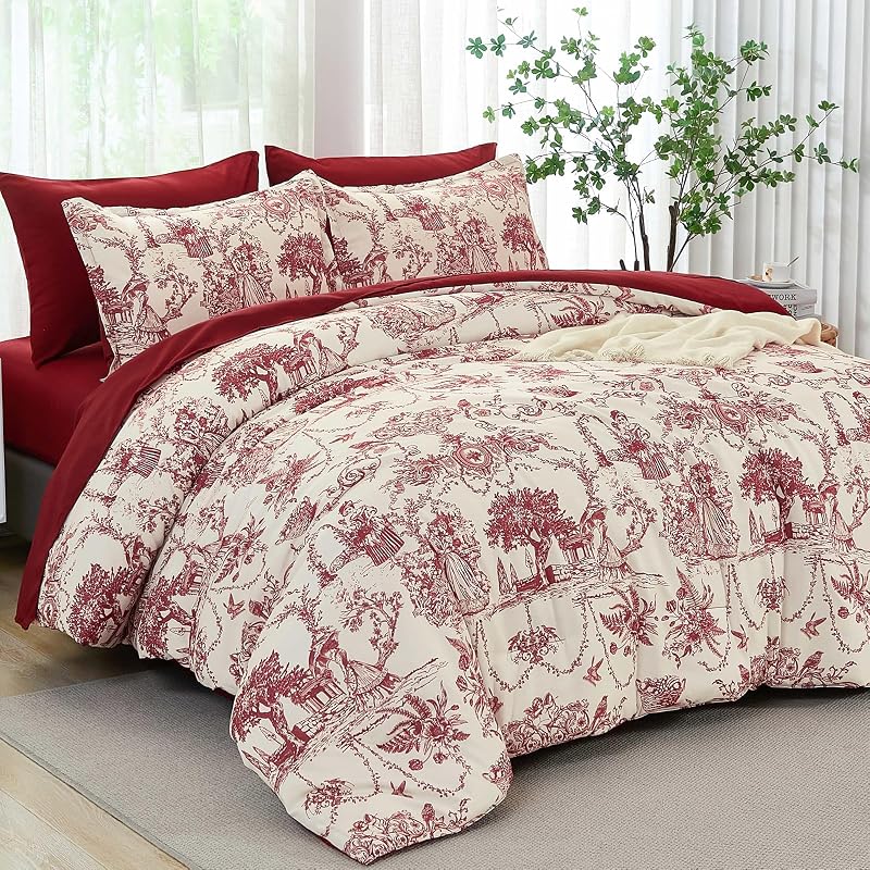 Xruibed Red Comforter Set King for $37.73 at Amazon