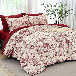 Red Toile de Jouy Comforter Set image