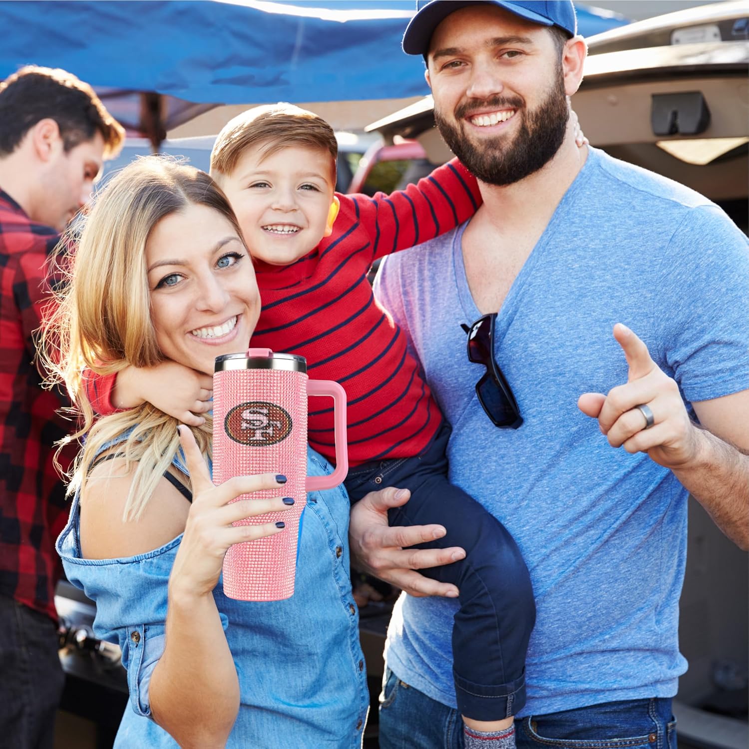 The Memory Company Officially Licensed NFL Game Day Tumbler - 40oz Stainless Steel Double-Wall Insulated Team Color Bling Cup with Team Logo, NFL Licensed Sports Travel Mug with Lid & Straw - Image 9