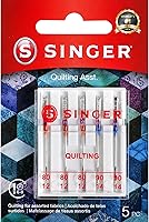 Vista 1 de Singer 44729 Agujas para máquina de acolchar, tamaños 80/11 y 90/14, multicolor, 5