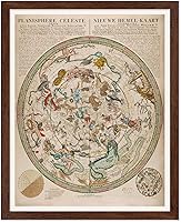 Vista 58 de Poster Master Póster celestial – Impresión del mapa de las estrellas – Regalo para astronomía, fanáticos lunares – Arte vintage para el hogar