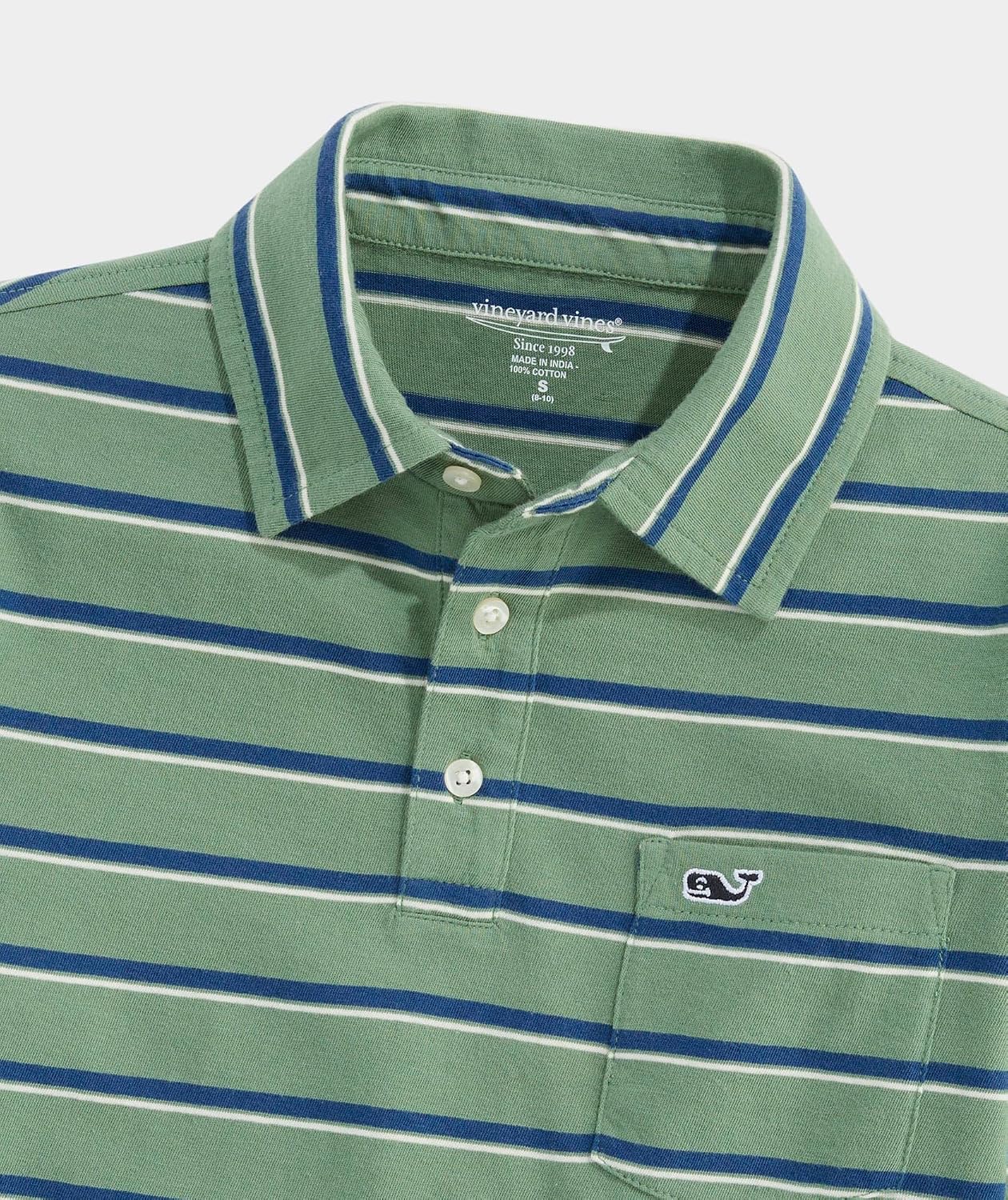 Vineyard Vines Boys' Striped Surf Long-Sleeve Polo