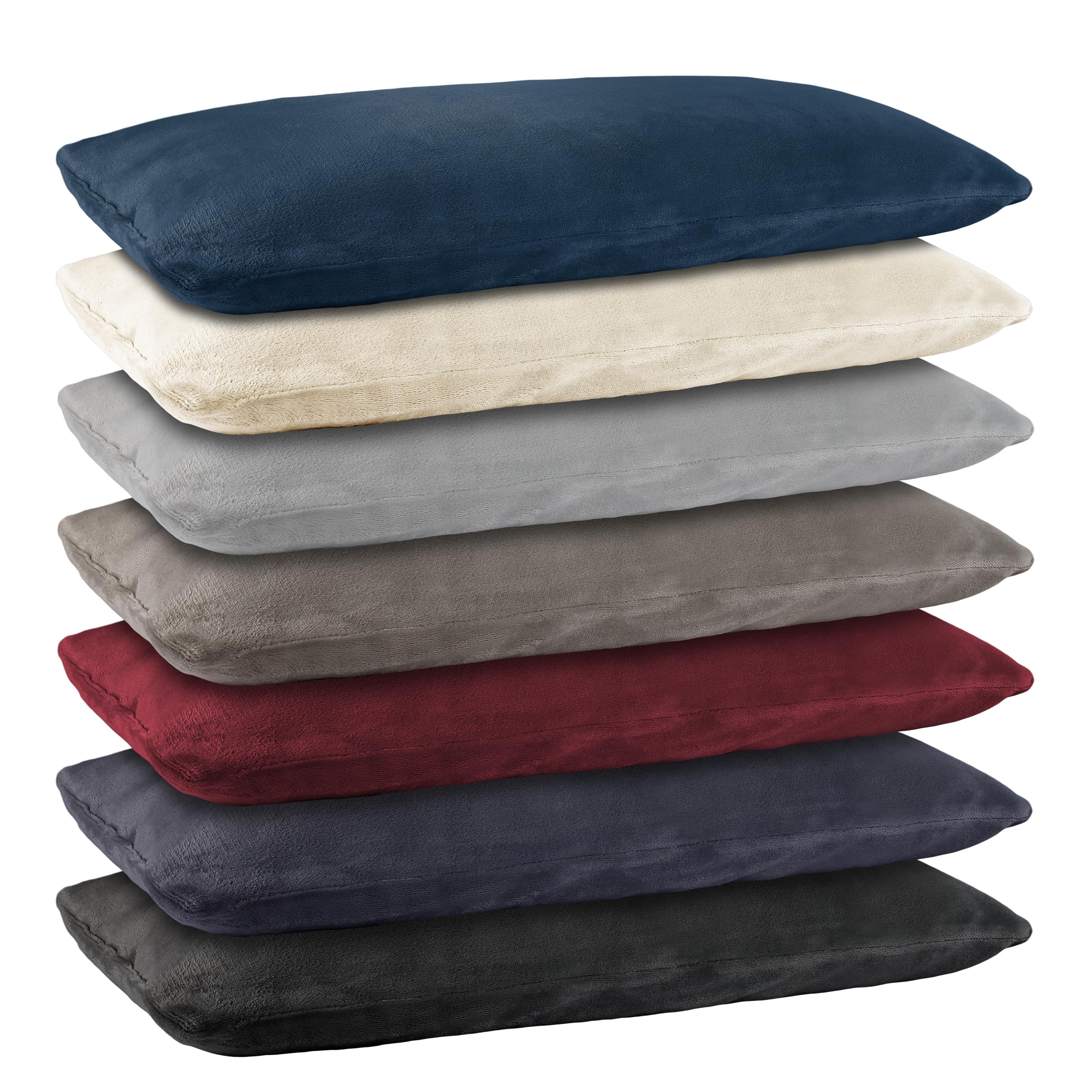 BaSaTex Plüsch Kissenbezug 40x60 im Doppelpack | Cashmere Touch Kopfkissenbezug | Fleece Sofakissen Couchkissen | 100% Mikrofaser | 2X 40x60 cm | Wollweiss