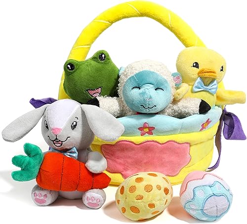 JOYIN 8 cestas de felpa para Pascua, lindo estilo para rellenar la primera cesta, juego de peluches para bebés y niños, regalos de Pascua, recuerdos