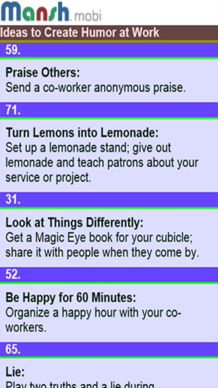 Humoring Block Work 99 Ideas to Create Humor at Work: app su Amazon Appstore