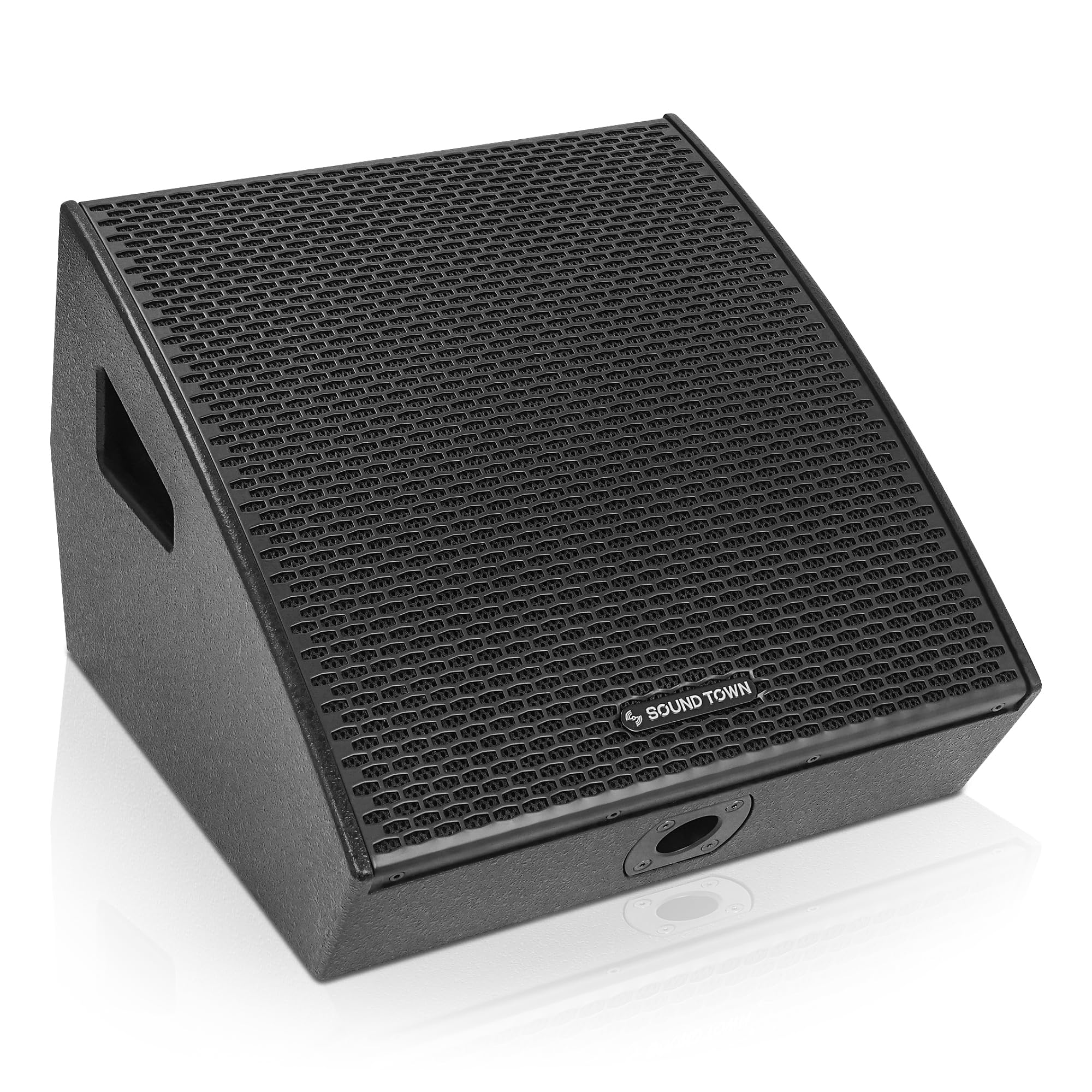 Sound Town CARME Series 12" Multipurpose Powered Loudspeaker, with Coaxial Compression Driver, Class D amp., DSP, Birch Plywood for Live Sound, Karaoke, Bar, Church, Black (CARME-12MPW)