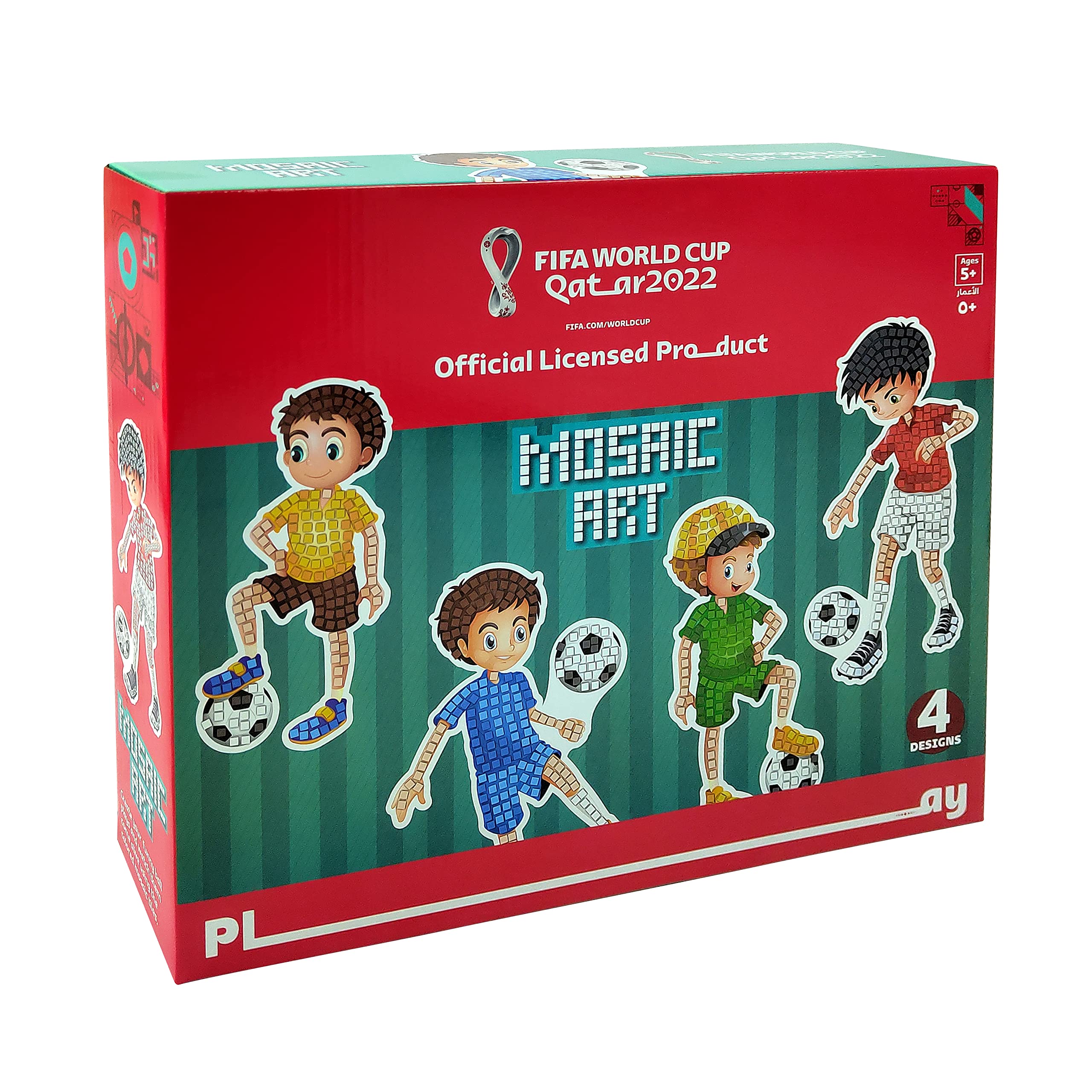 FIFA World Cup Qatar 2022 Mixed Shapes Adhesive Foam Mosaic Tiles for Crafts, Colorful Pieces Projects