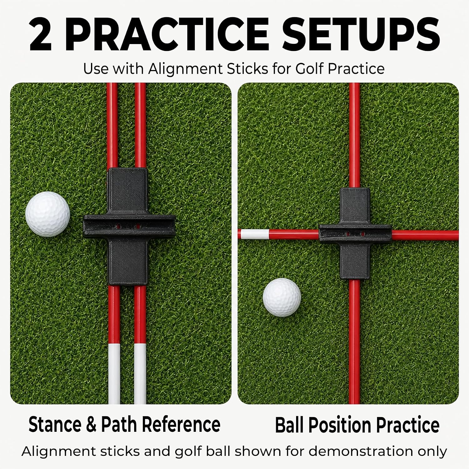 Golf Alignment Stick Clips 4 Pack, 8mm Alignment Stick Connectors for Ball Position, Stance, Putting, Swing Setup and Parallel Line Golf Practice, Clips Only image 3