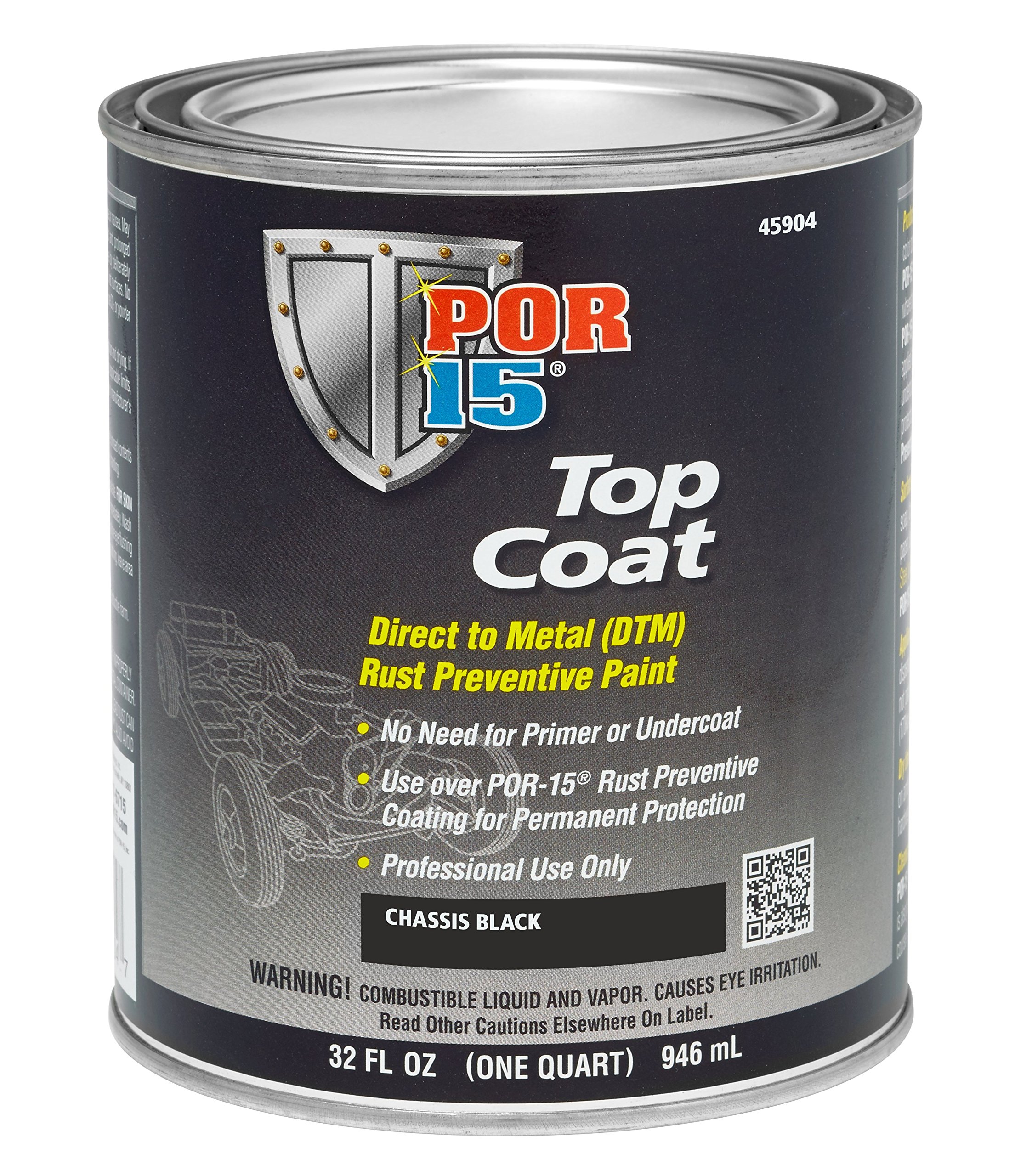 POR15 45904 Top Coat Chassis Black Paint, 32. Fluid_Ounces Buy