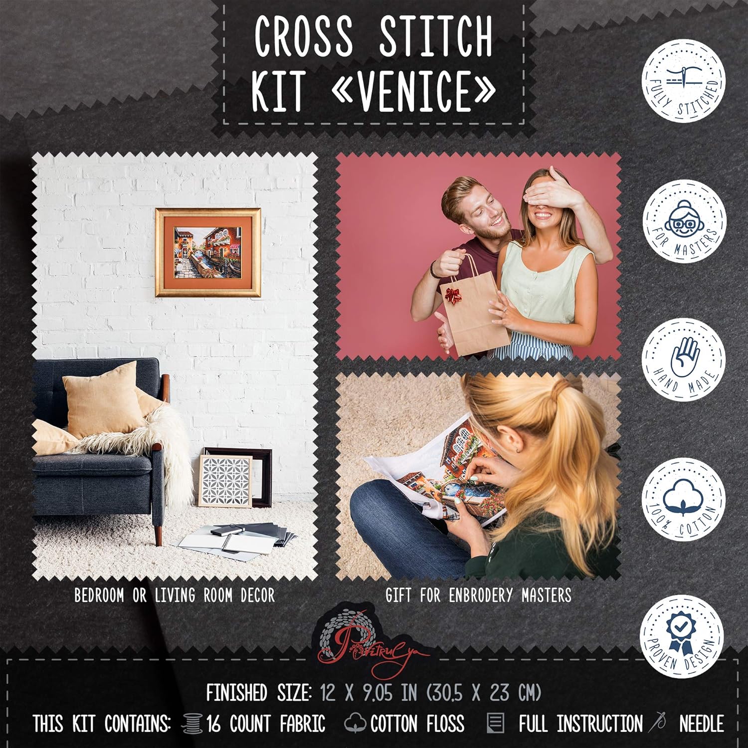 Povitrulya Counted Cross Stitch Kit for Adults 'Venice'