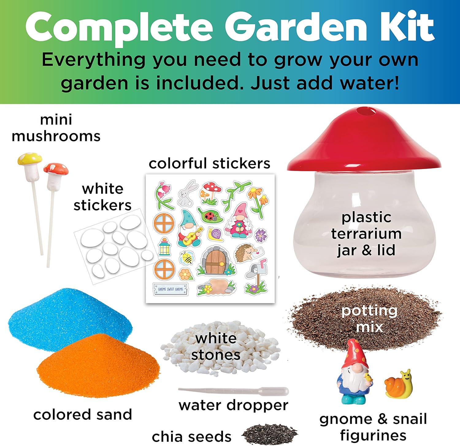Creativity for Kids Plant and Grow Woodland Forest - Easy Grow Terrarium Kit for Kids, Craft Activity Kit for Kids Ages 6+