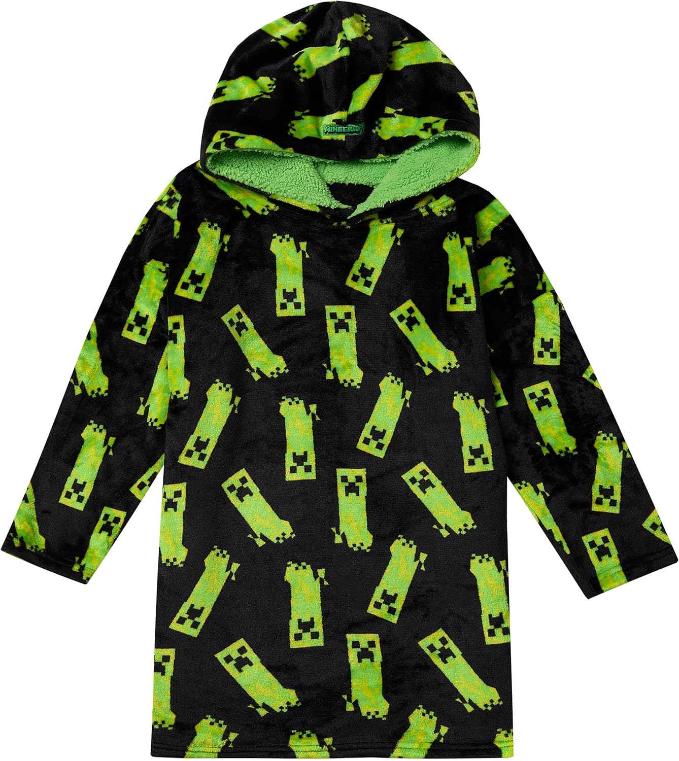 Minecraft Boys Lounge Hoodie Creeper Black One Size