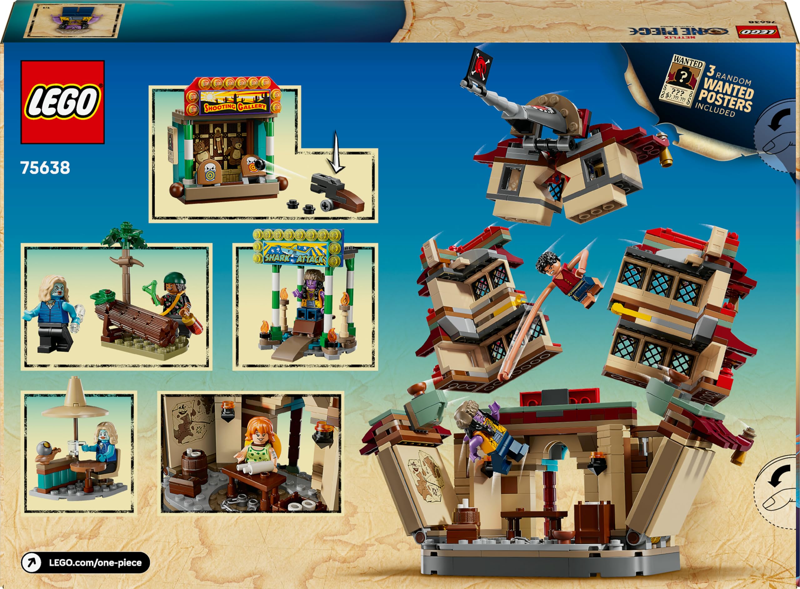 LEGO ONE PIECE Battaglia ad Arlong Park - Giocattolo Interattivo con 5 Minifigure tra cui Luffy e Nami, e una Pagoda che Crolla - Regalo per Bambini, Bambine e Fan degli Anime da 9 Anni in su - 75638