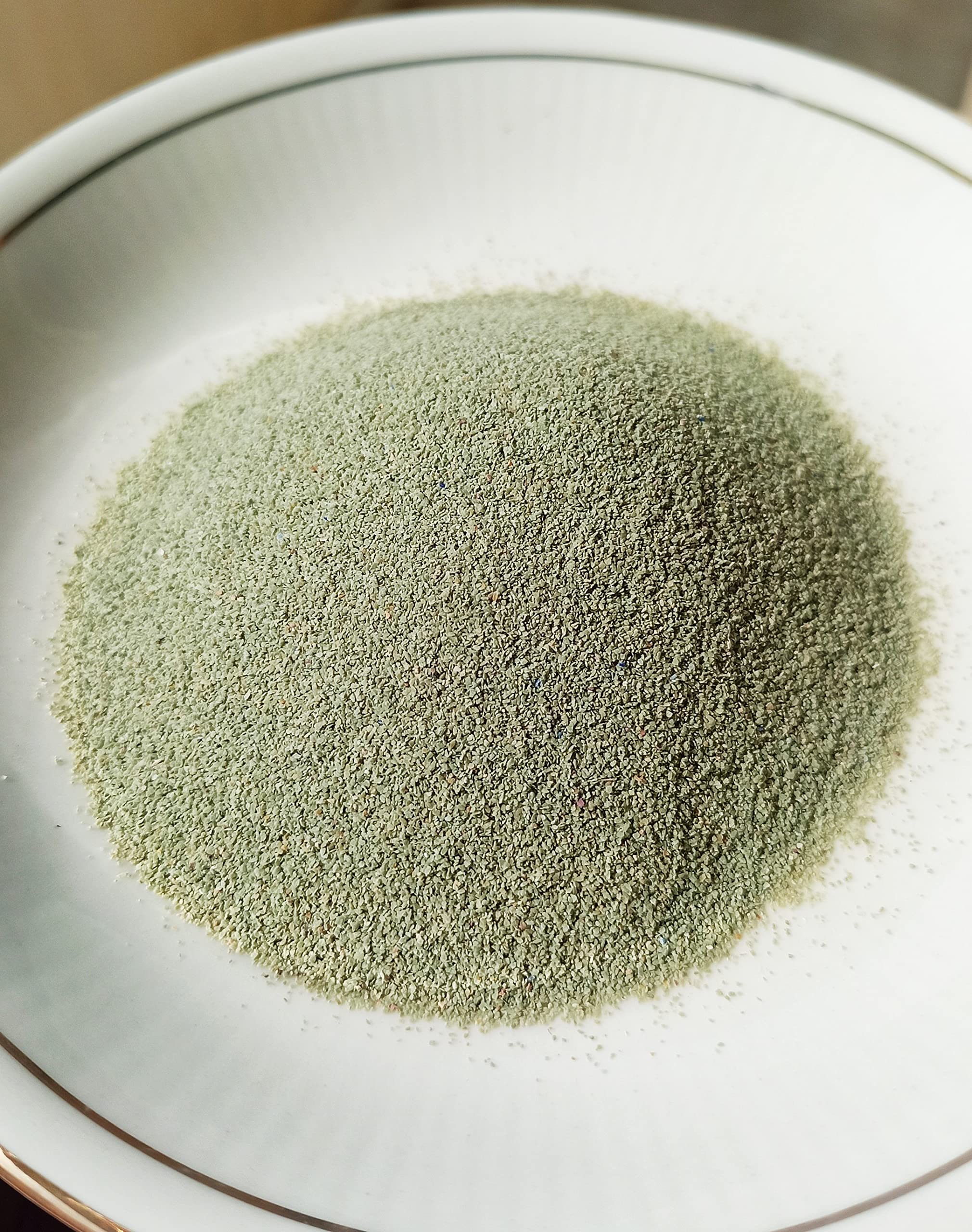 Green Agate Natural Gemstone Fine Crushed Powder, Mineral Art, Craft and Art Supplies,10 Gram/ 50 Ct