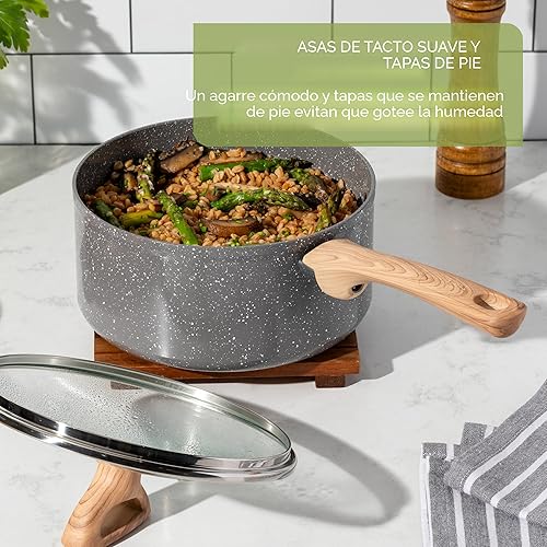 Miniatura 8 de T-fal Revive - Juego de utensilios de cocina de cerámica antiadherente, (12 piezas), revestimiento antiadherente de cerámica, sartén, apto para