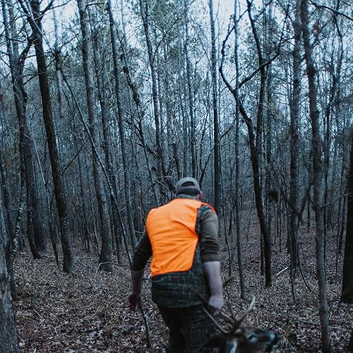 Miniatura 7 de HME Chaleco de seguridad de caza unisex para todas las estaciones, 100% poliéster, altamente visible, color naranja Blaze con cierre de velcro y