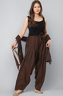 Woman's Plain Cotton SEMI Patiala Salwar with Dupatta|| Free Size || Plain Patiala || SEMI Patiala Pants || Solid Cotton Patiala || Patiyala