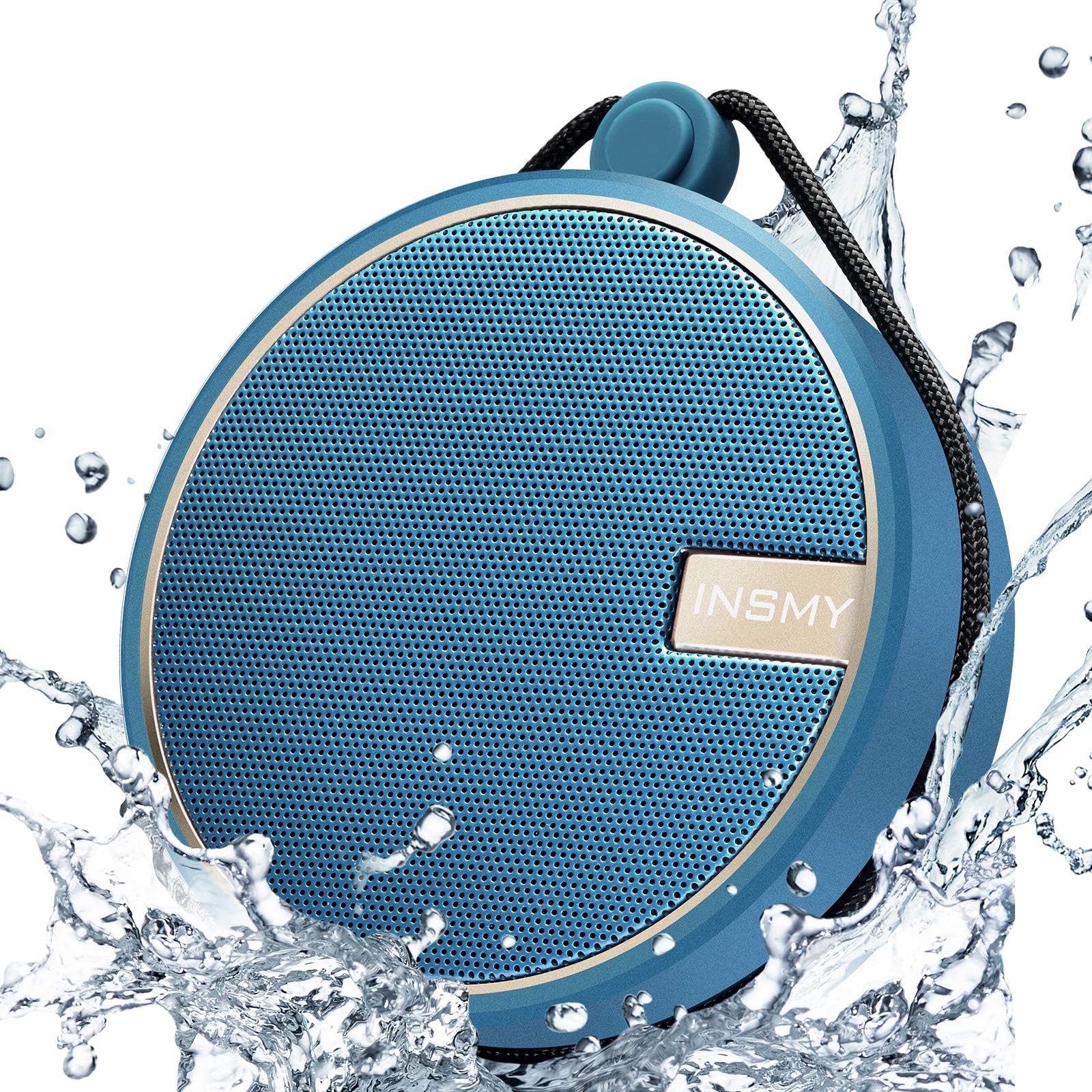 C12 IPX7 Waterproof Shower Bluetooth Speaker, Portable Small Speaker, Speakers Bluetooth Wireless Loud Clear Sound Support TF CSuard ction Cup for Outdoor Kayak Canoe Beach Gift (Navy)