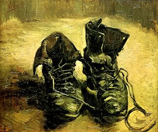 A Pair of Shoes Old Working Boots 1886 Impressionist Painting by Vincent Van Gogh 11" x 14" image size art repro on matte paper