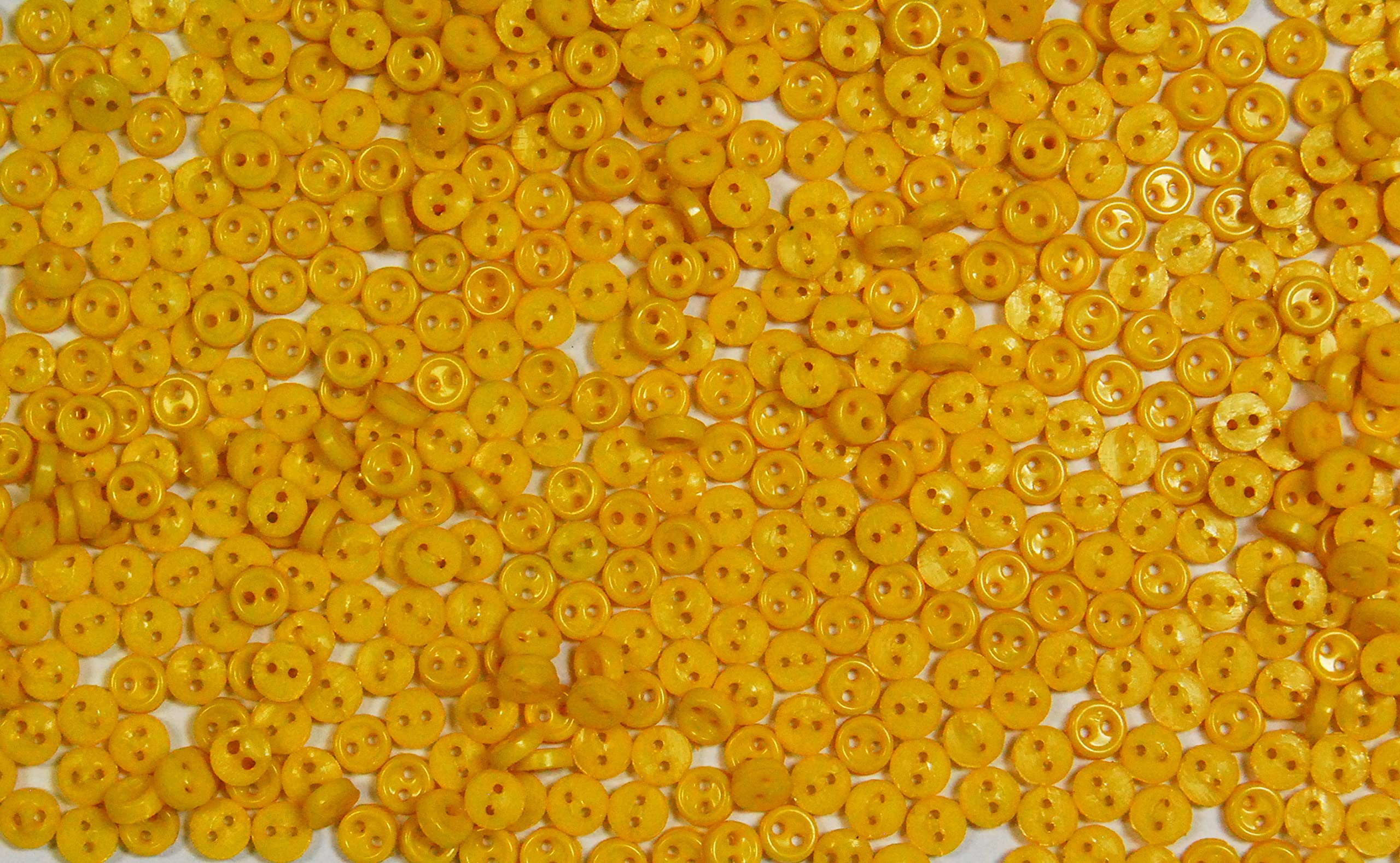 celloexpress 3mm Mini Buttons for Dolls & Soft Toys Clothes - Assorted Colours & Designs (Yellow, Pack of 1000)