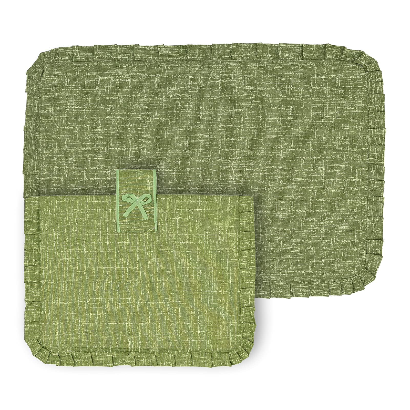 PARAMAISON Copriforno e Coprifornello Unito, Stile Shabby Chic, Imbottito, Rettangolare, Lavabile, Set 1+1