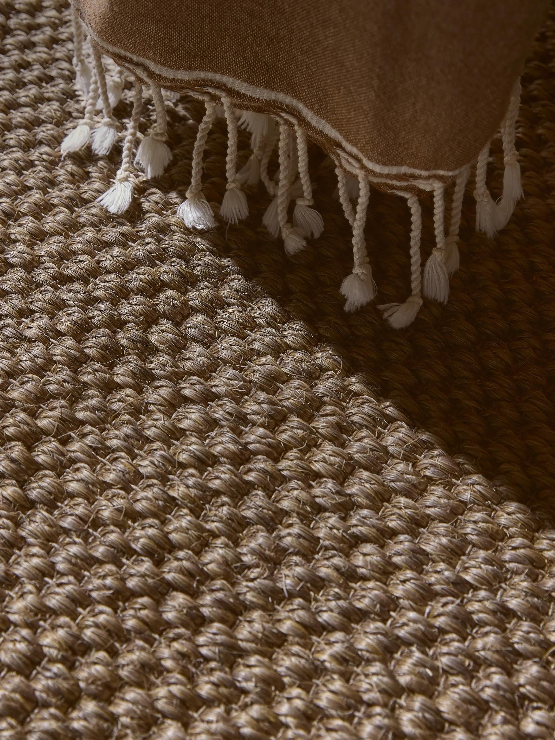 benuta Tappeto in sisal Pure Greta, grigio, 160 x 230 cm, 100% sisal, rettangolare e in stile: bordatura, tinta unita, Natural Living, Scandi Living – facile da pulire per soggiorno, camera da letto