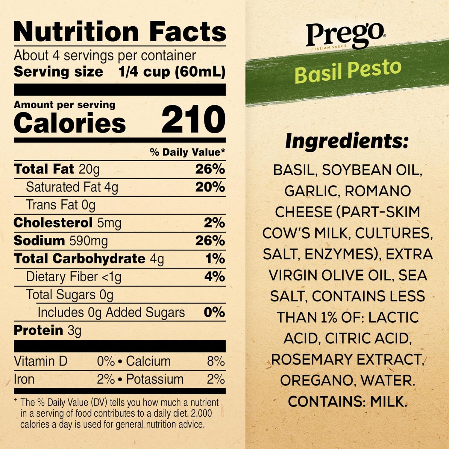 Prego Basil Pesto Sauce, 8 Oz Jar (Pack of 2) image 2