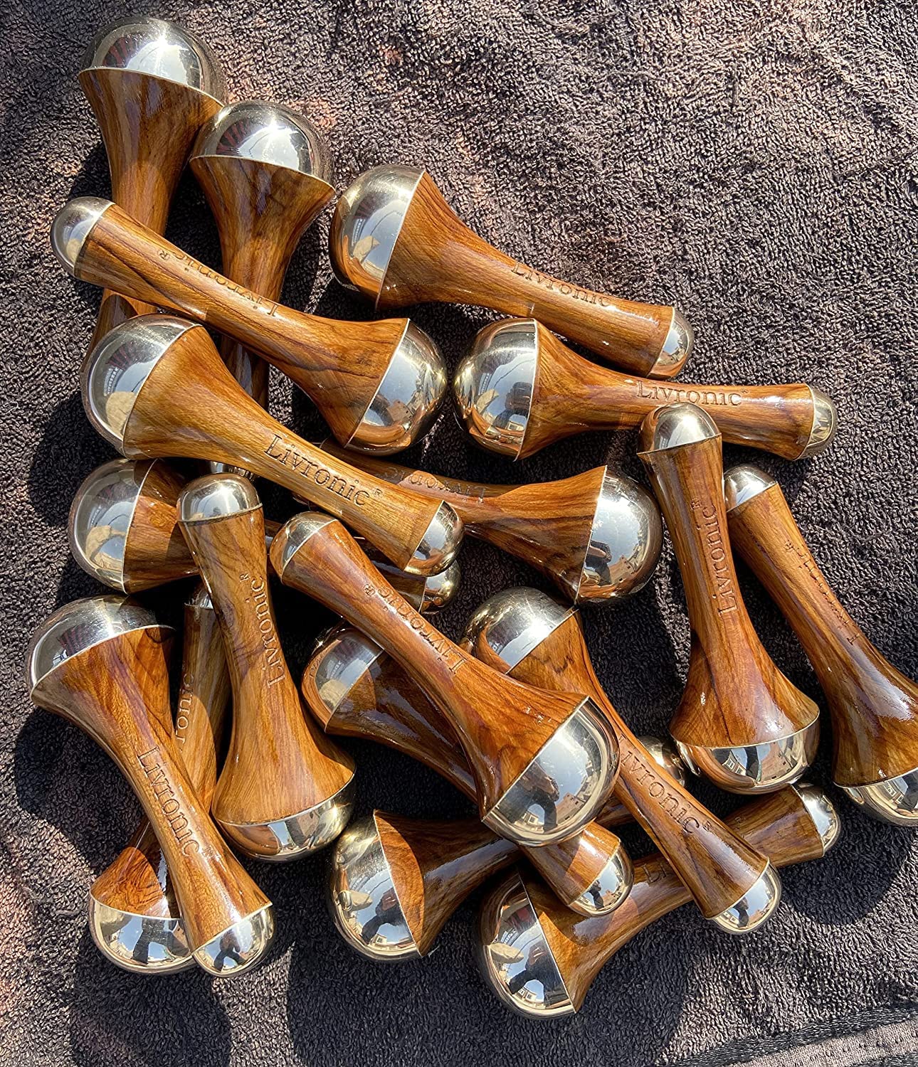 Livronic® kansa wand face, body and leg massage leg massage, which is with wooden handles for detoxification and deep relaxation (Kansa Wand 2in1 Natural Plain) Livronic® kansa wand face, body and leg massage leg massage, which is with wooden handles for detoxification and deep relaxation (Kansa Wand 2in1 Natural Plain)