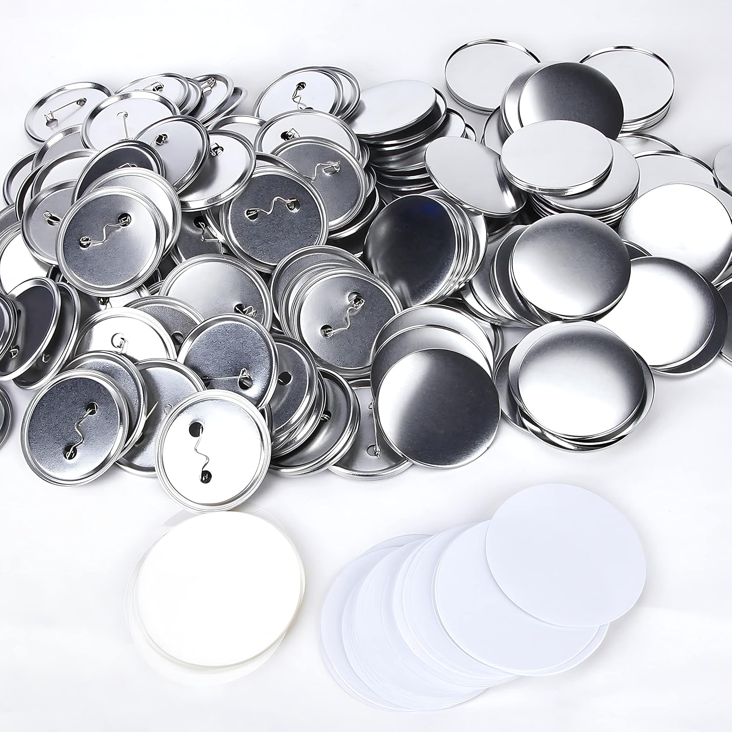 Amazon.com: Button Making Supplies 100 Sets 58mm(2.25 inch) Metal ...