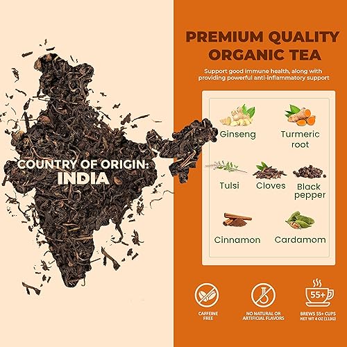 Miniatura 28 de Gardenika - Té orgánico de hojas sueltas Descongestivo, a base de hierbas, sin cafeína, certificación kosher de la KSA, mezcla ayurvédica