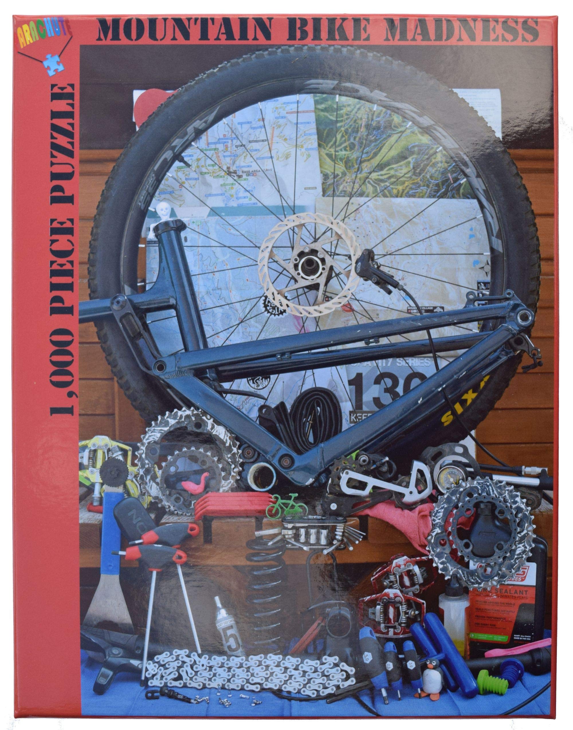 Parachute Puzzles 1000 Piece Puzzle - Mountain Bike Madness 1000 Piece Jigsaw Bicycle Parts Puzzle for Adults - Image 6