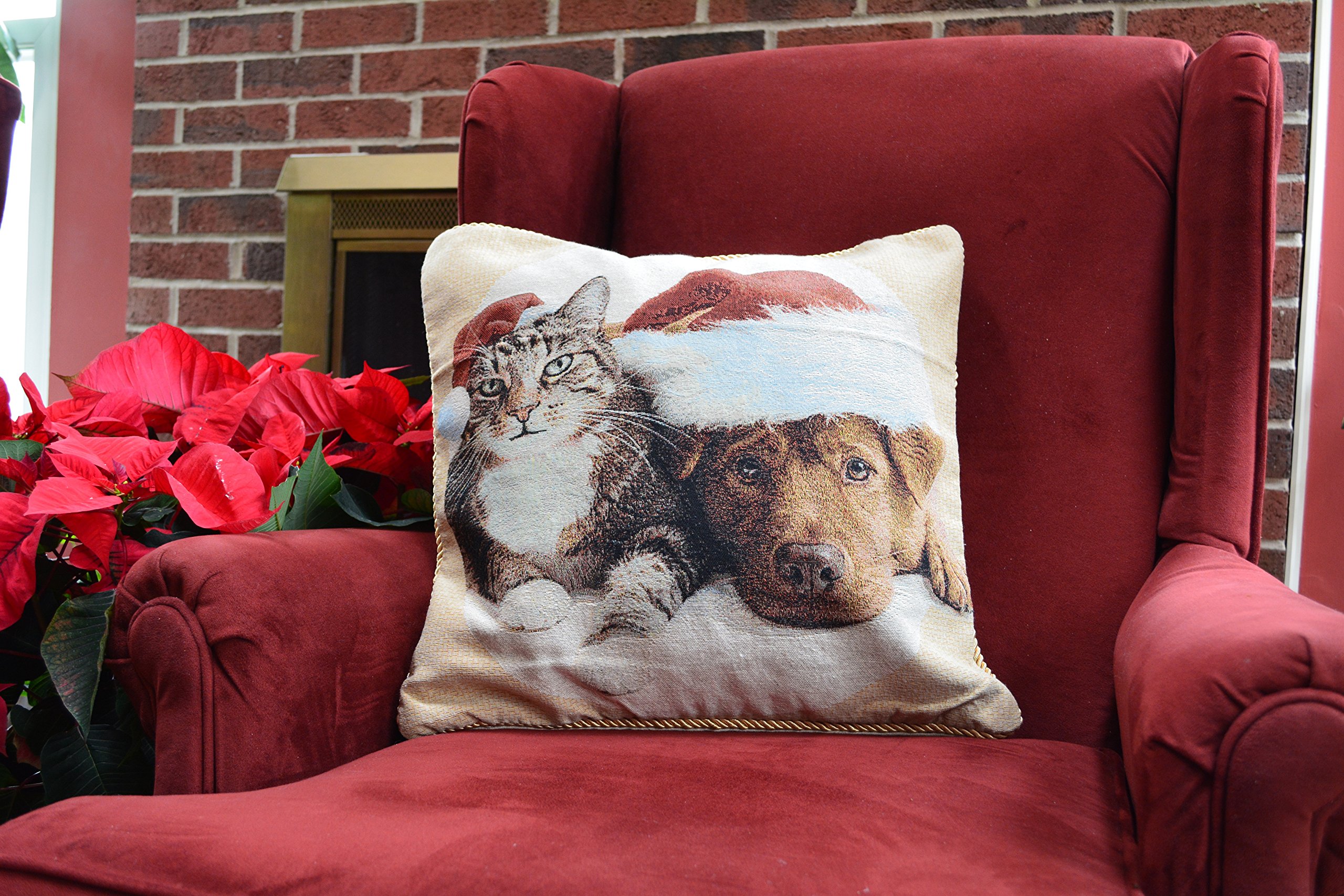 Tache Piece Best Friend Christmas Tapestry Cushion Throw Pillow Cover Set