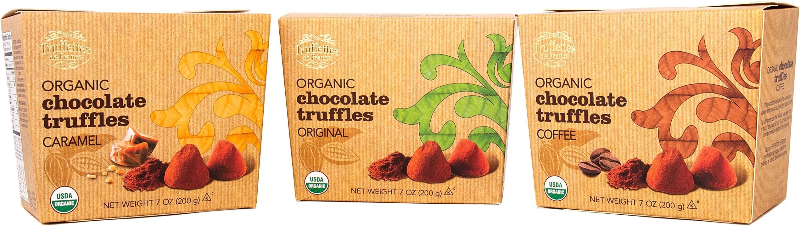 Organic Gourmet French Truffles by CHOCMOD | The Ultimate Cocoa-Dusted, Gourmet Chocolate Truffle for that Special Gift, or your own Guilt-Free Indulgence. Includes (1) 7oz Box. (VARIETY PACK)