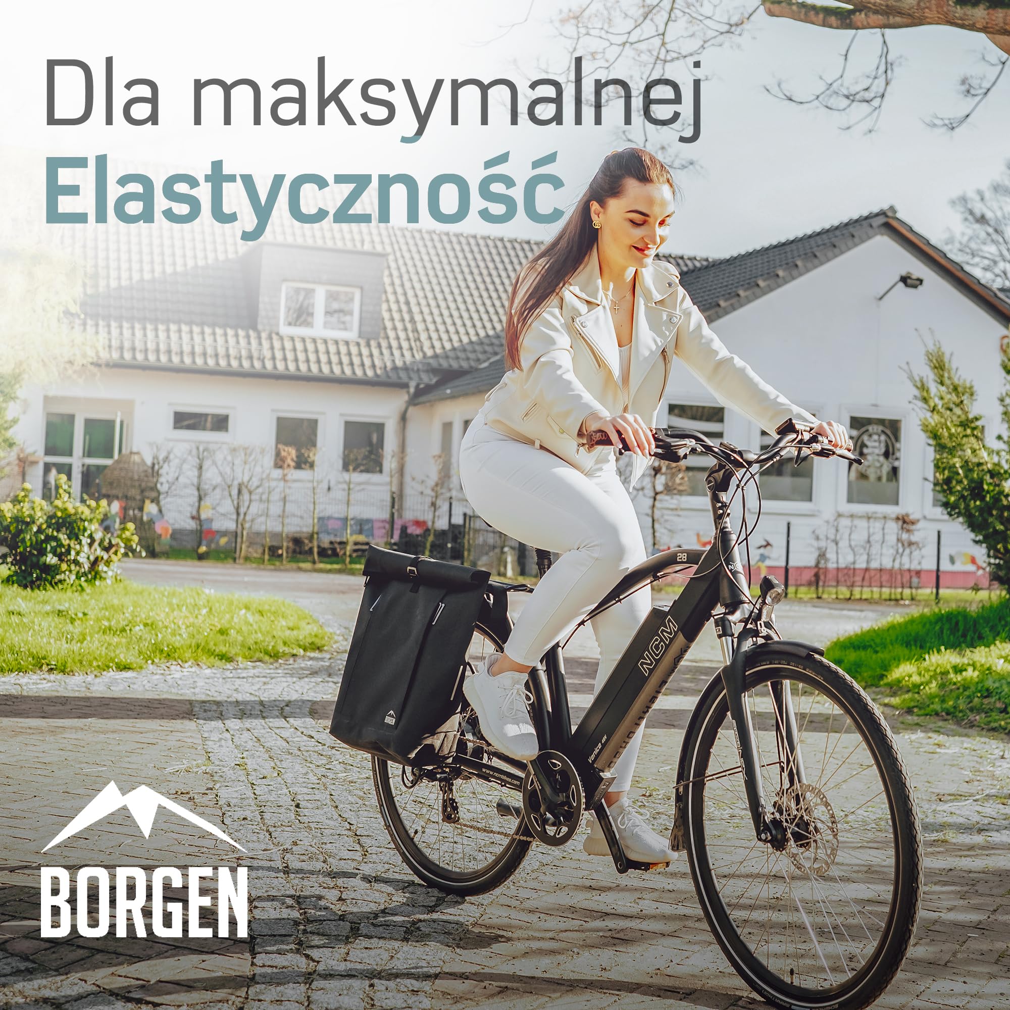 Borgen rower lifestyle torba na bagażnik z odpinaną torbą na laptopa – do wykorzystania jako sakwa, torba rowerowa, torba na ramię, torba na co dzień 28 litrów